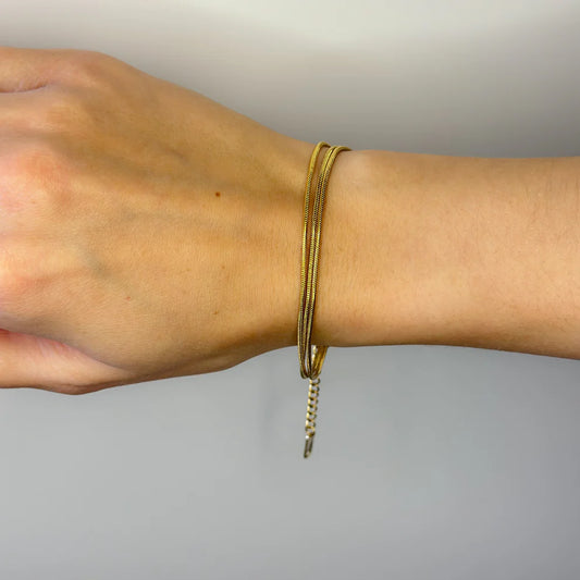 Stainless Steel Triple Chain Bracelet