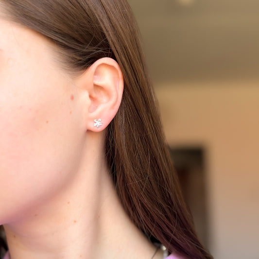 Sterling Silver Flower Studs