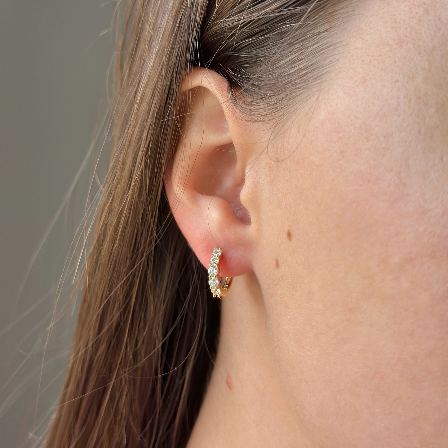 Sterling Silver CZ Hoops