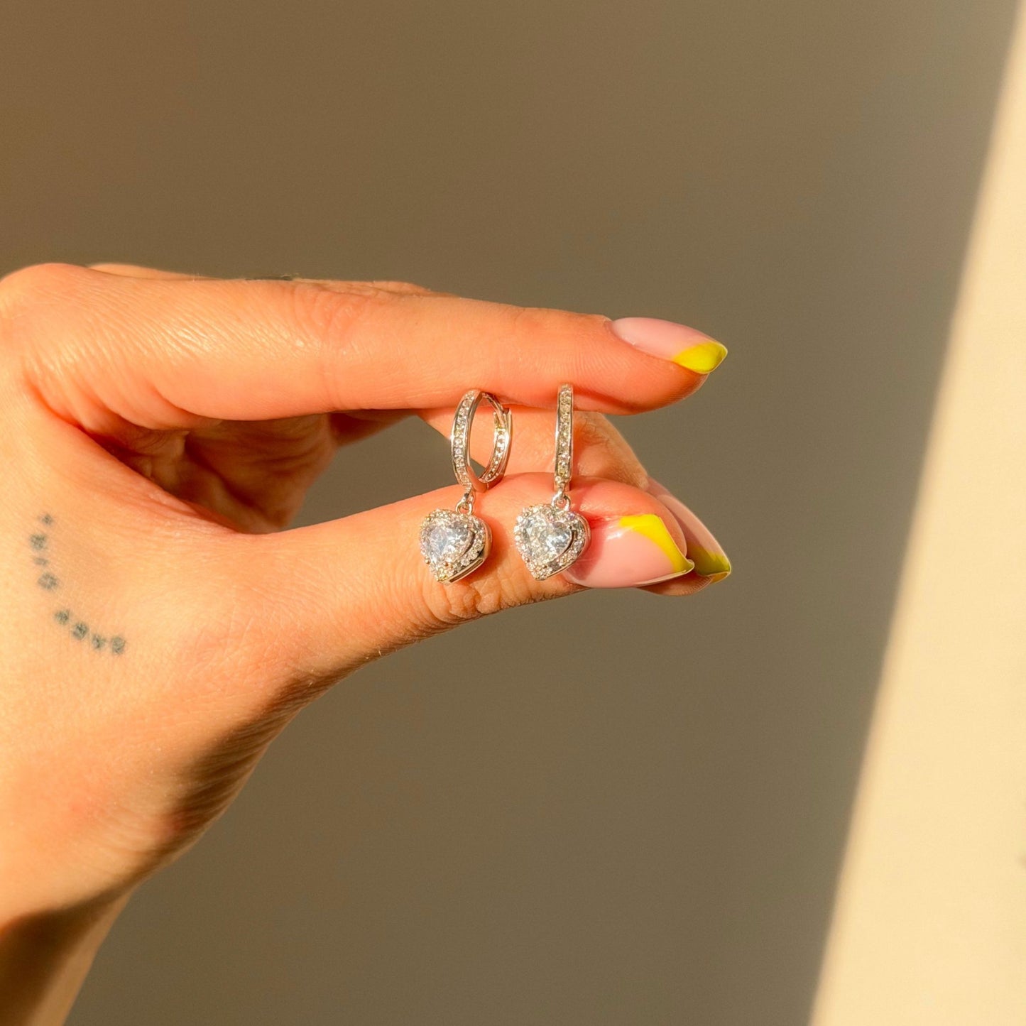 Sterling Silver CZ Hoops with Charms