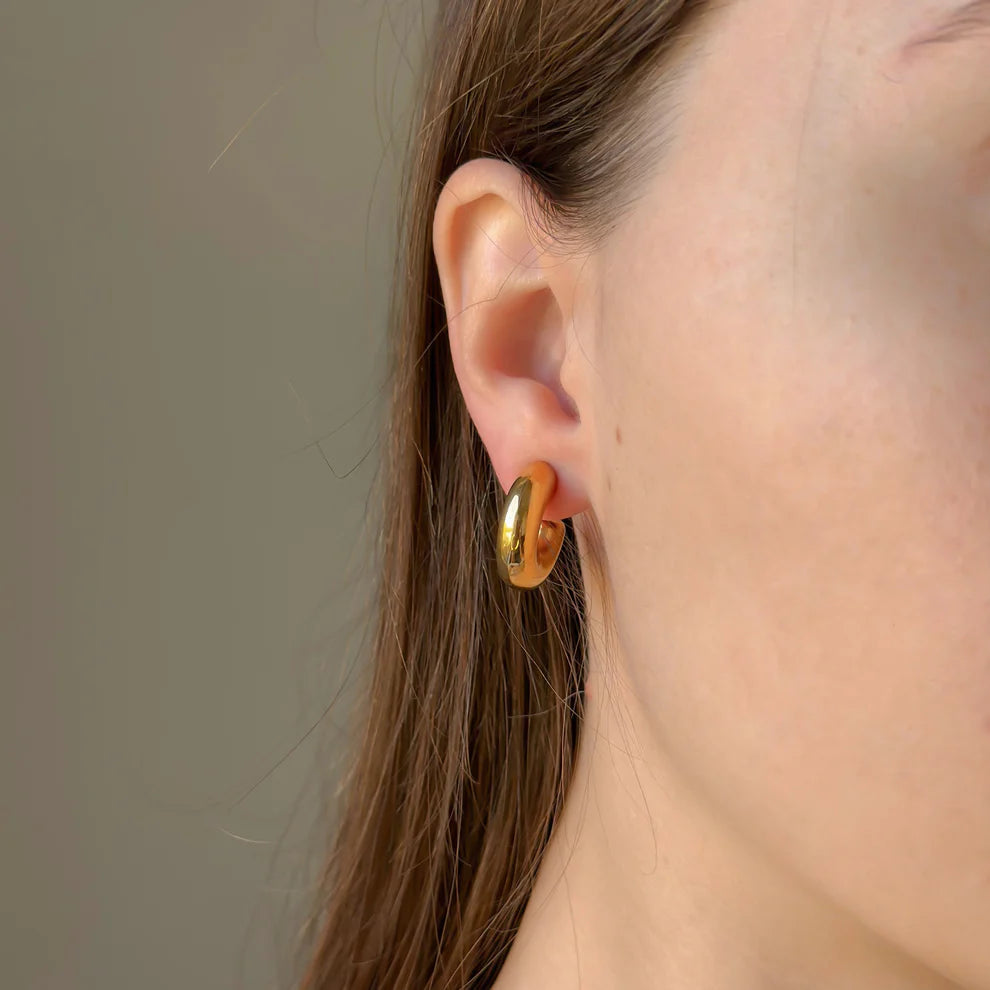 Stainless Steel Golden Hoop Earrings