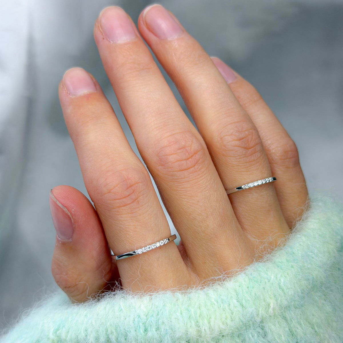 Sterling Silver CZ Band Ring