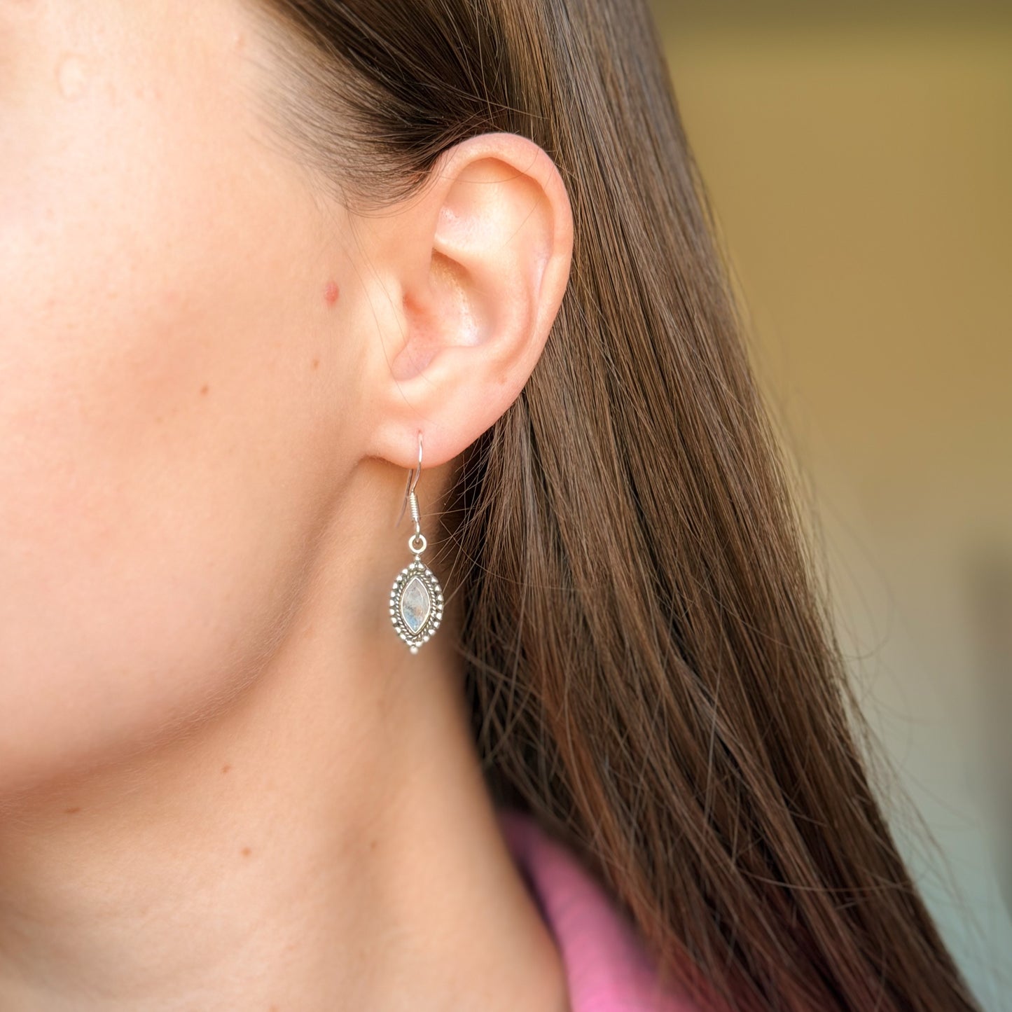 Sterling Silver Moonstone Drop Earrings