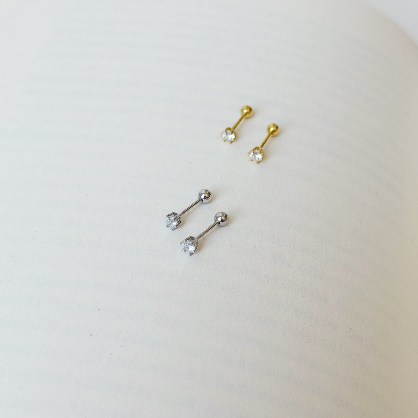 Sterling Silver CZ Screw Studs