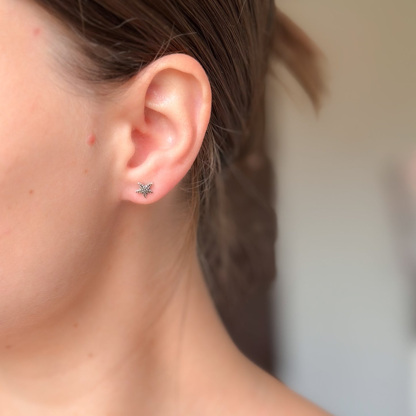 Sterling Silver Shell & Star Studs