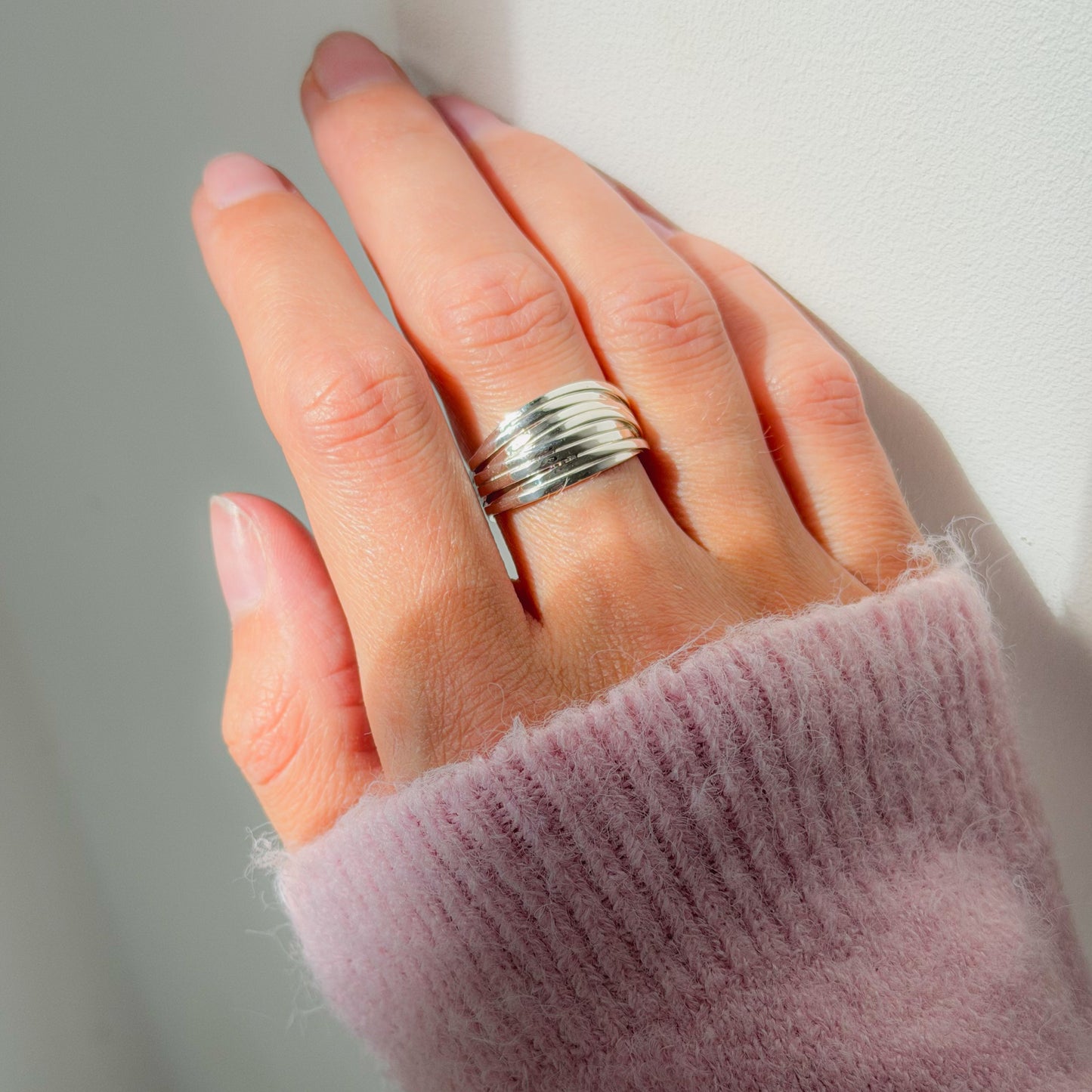 Sterling Silver Wide Line Ring