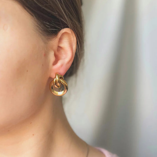 Gold Plated Earrings "Molten Orbit"