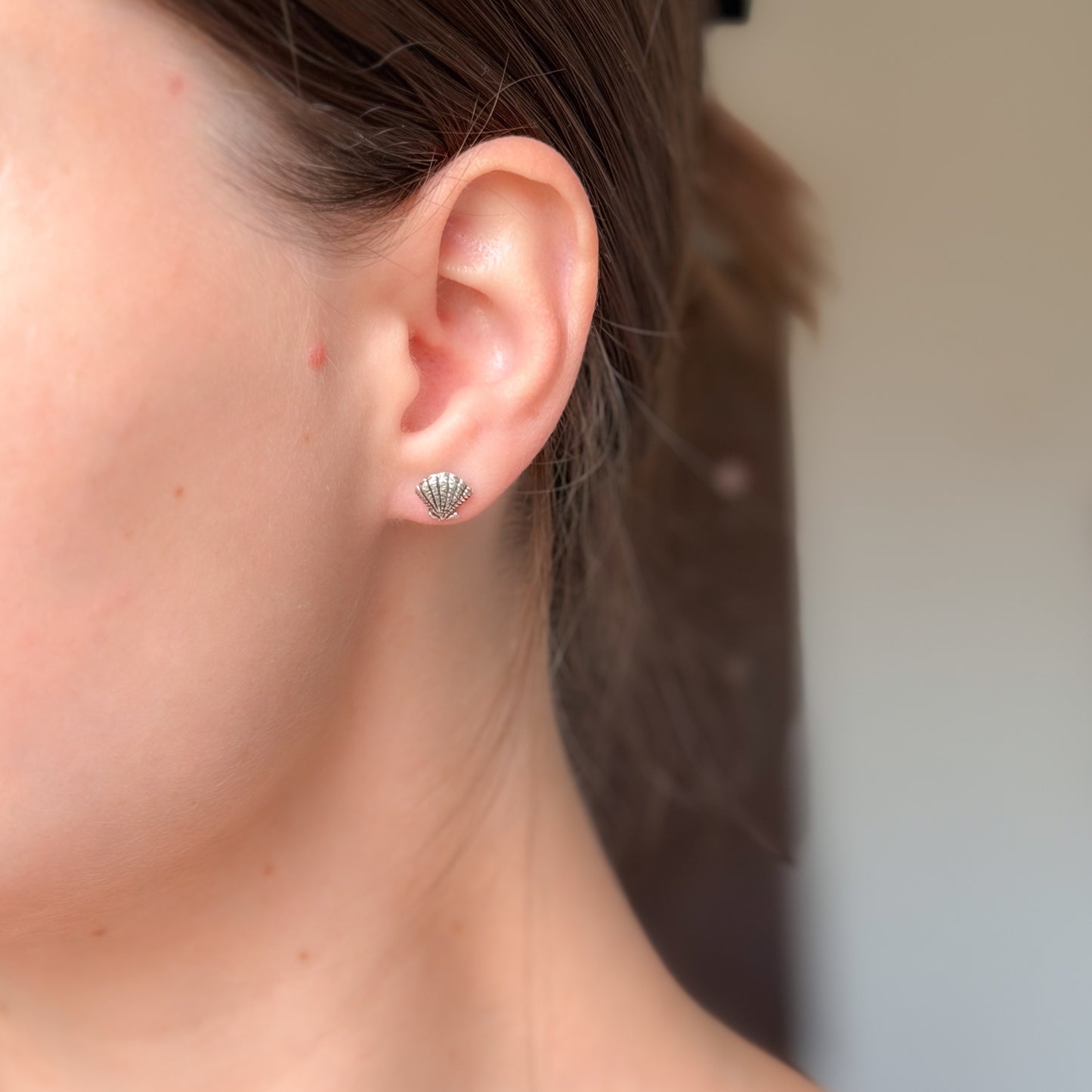 Sterling Silver Shell & Star Studs