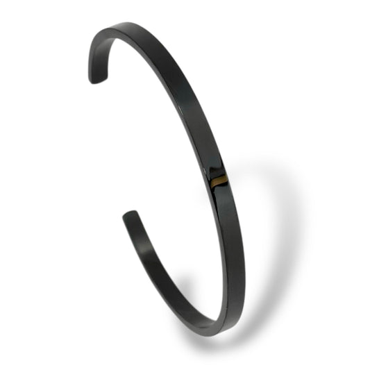 Hera – Black Gun Plated Bangle (4mm / 6mm)