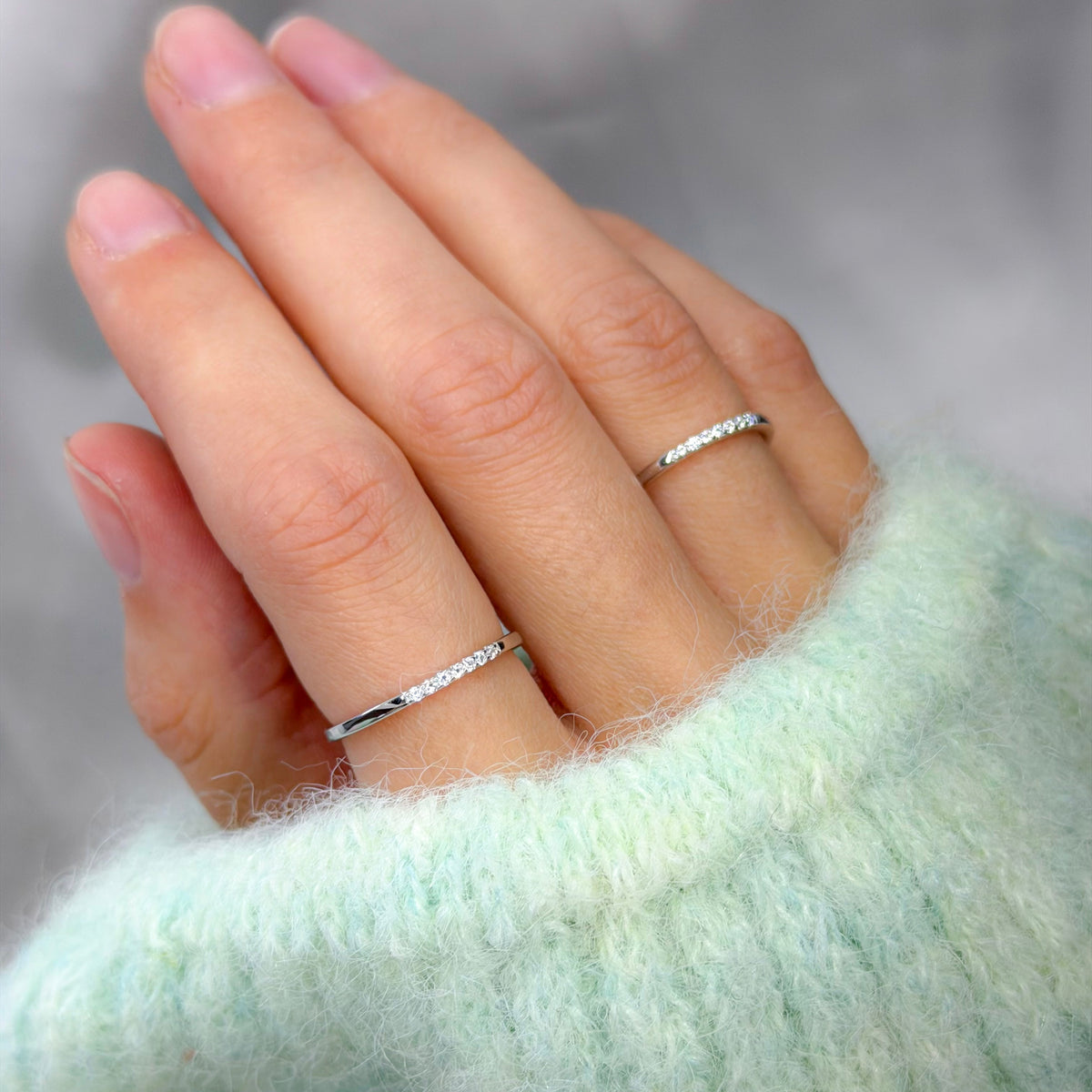 Sterling Silver CZ Band Ring