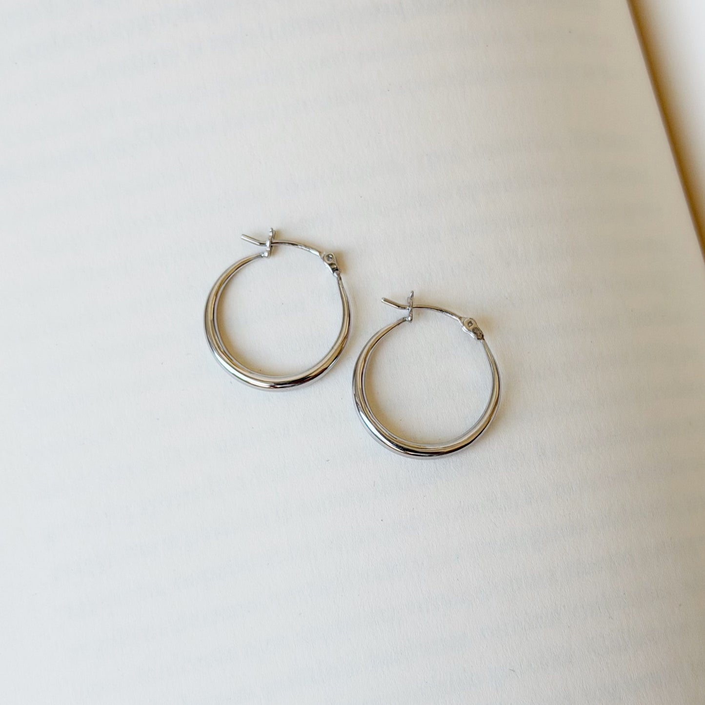 Sterling Silver English Lock Hoops