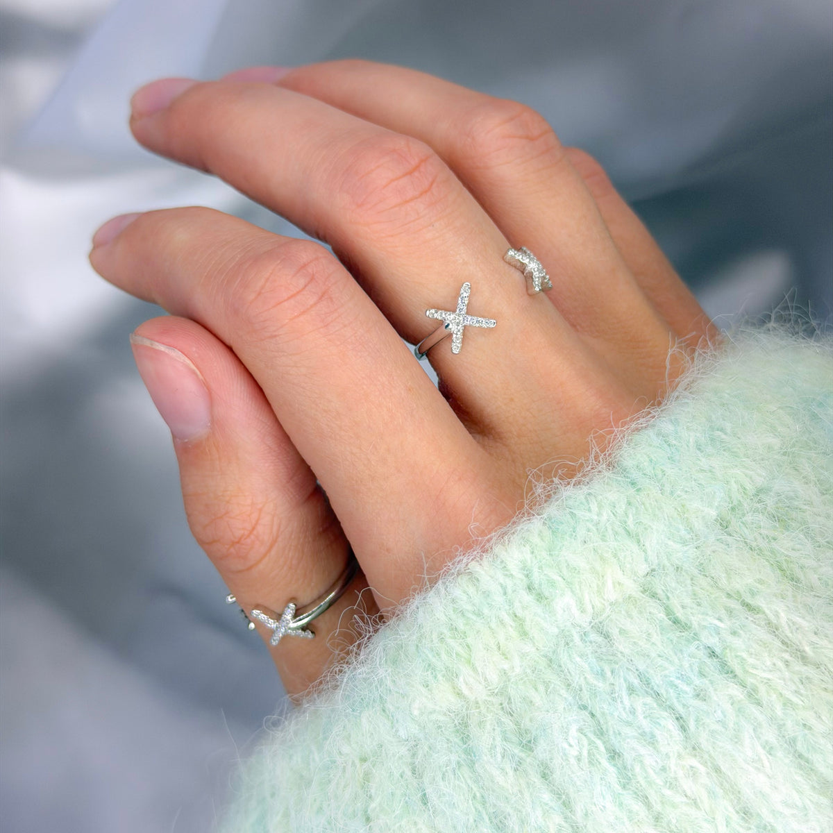 Sterling Silver X Ring