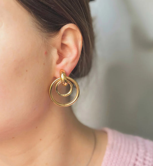 Gold Plated Earrings "Molten Layers"