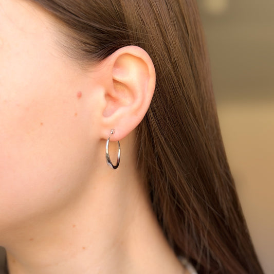 Sterling Silver English Lock Hoops