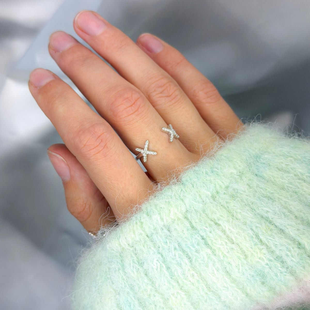 Sterling Silver X Ring