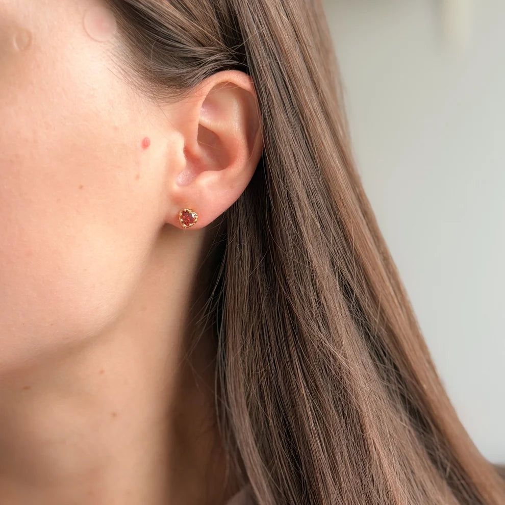 Sterling Silver CZ Heart Studs