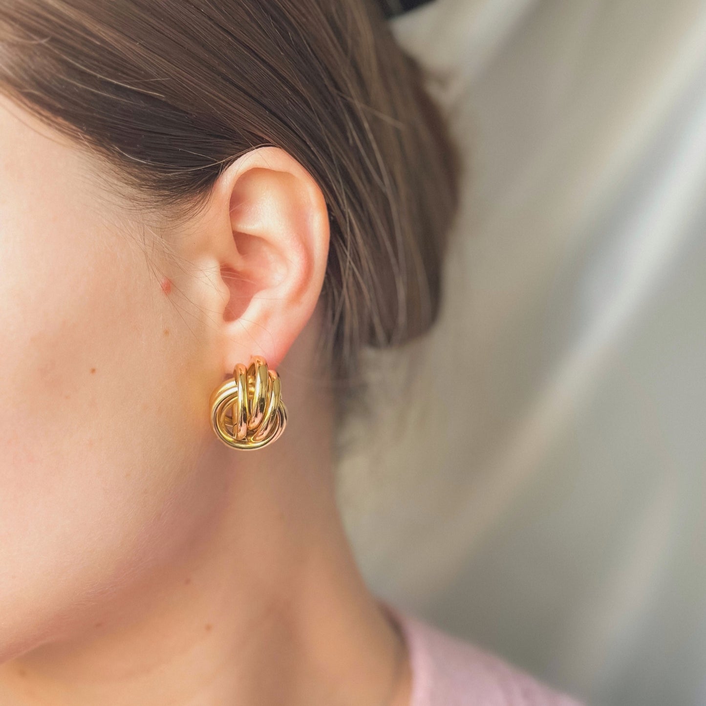 Gold Plated Earrings "Molten Trinity"