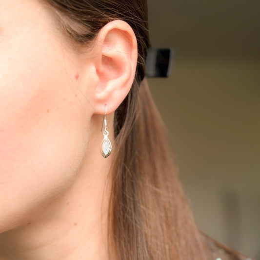 Sterling Silver Moonstone Drop Earrings