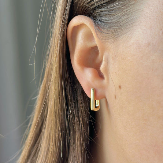 Sterling Silver Rectangle Hoops