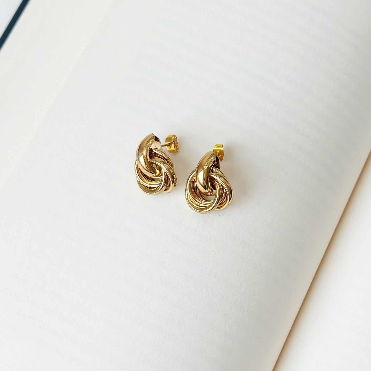 Gold Plated Earrings "Molten Orbit II"