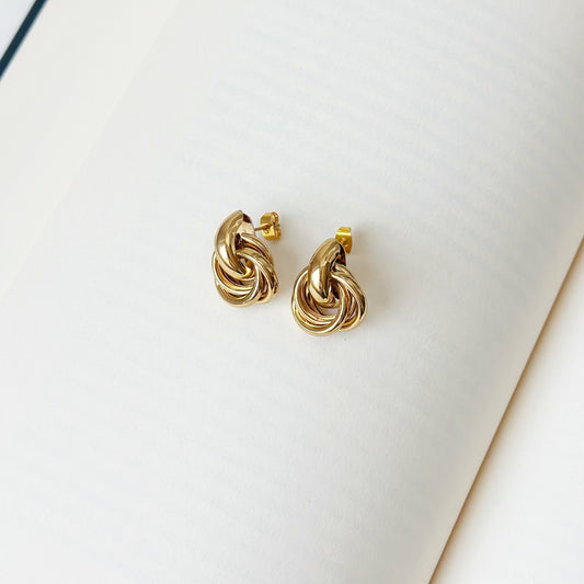 Gold Plated Earrings "Molten Orbit II"