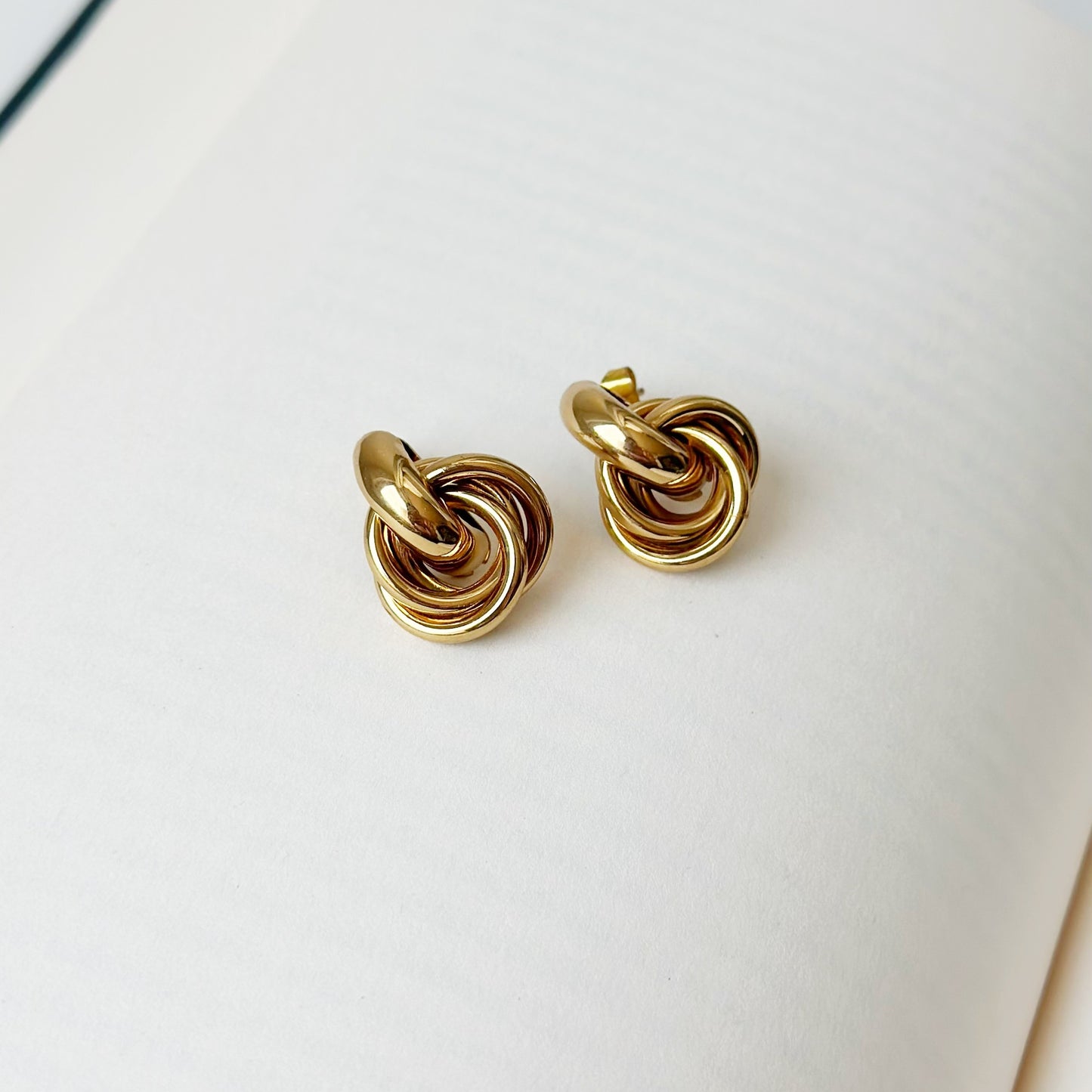 Gold Plated Earrings "Molten Orbit II"
