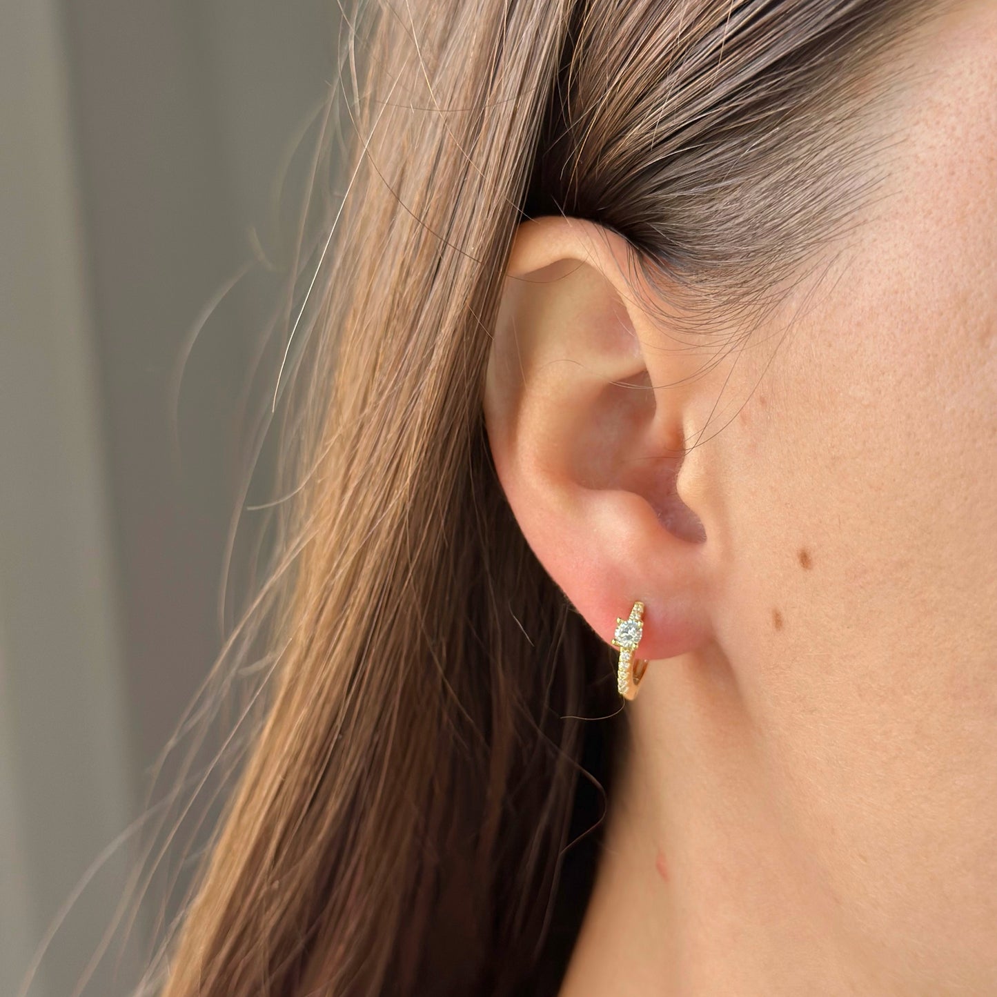 Sterling Silver CZ Hoops