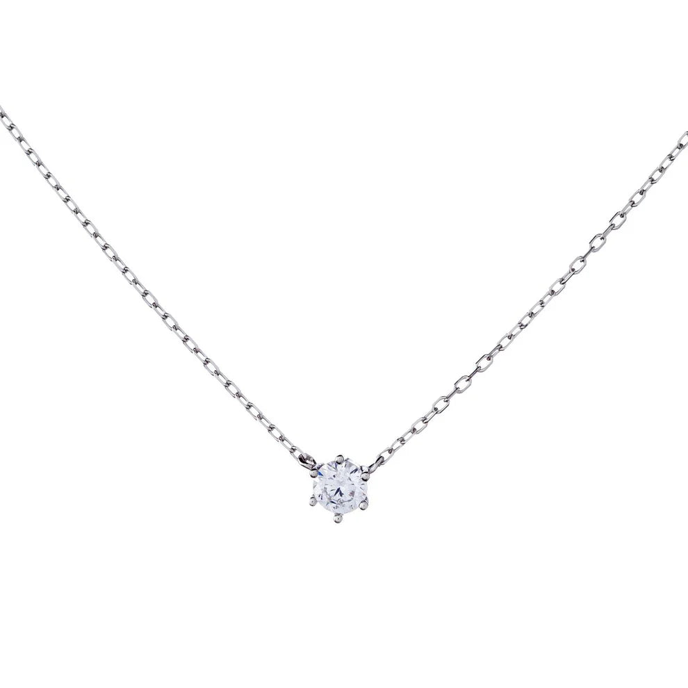 Sterling Silver CZ Pendant Necklace