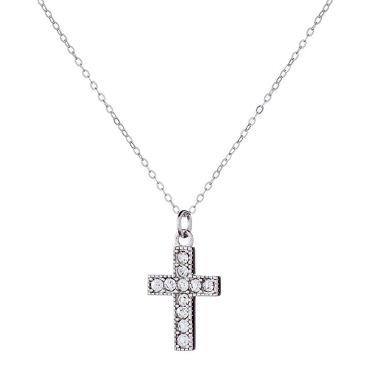 Collar de cruz de plata de ley