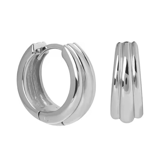 Sterling Silver Line Hoops