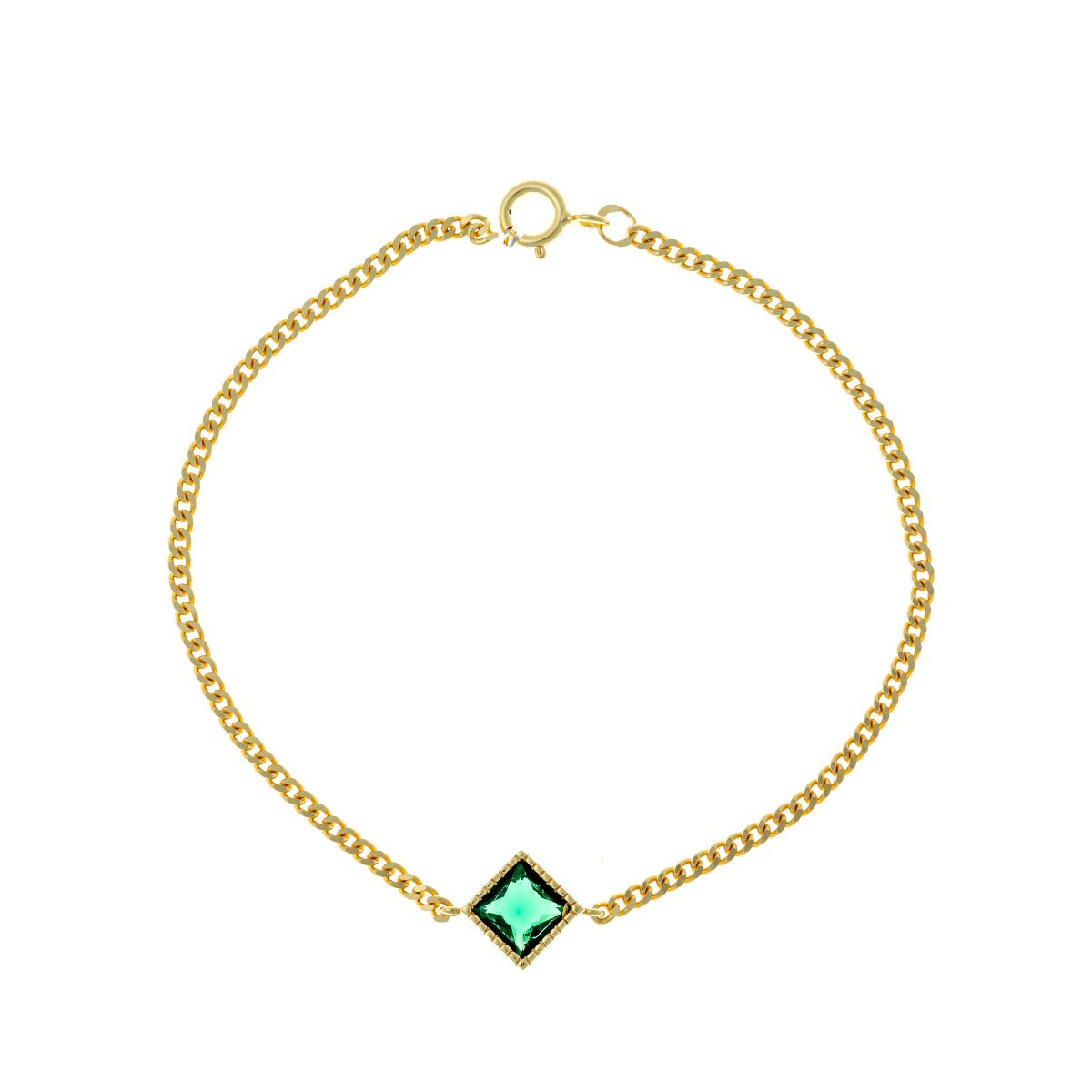 Sterling Silver Emerald CZ Bracelet