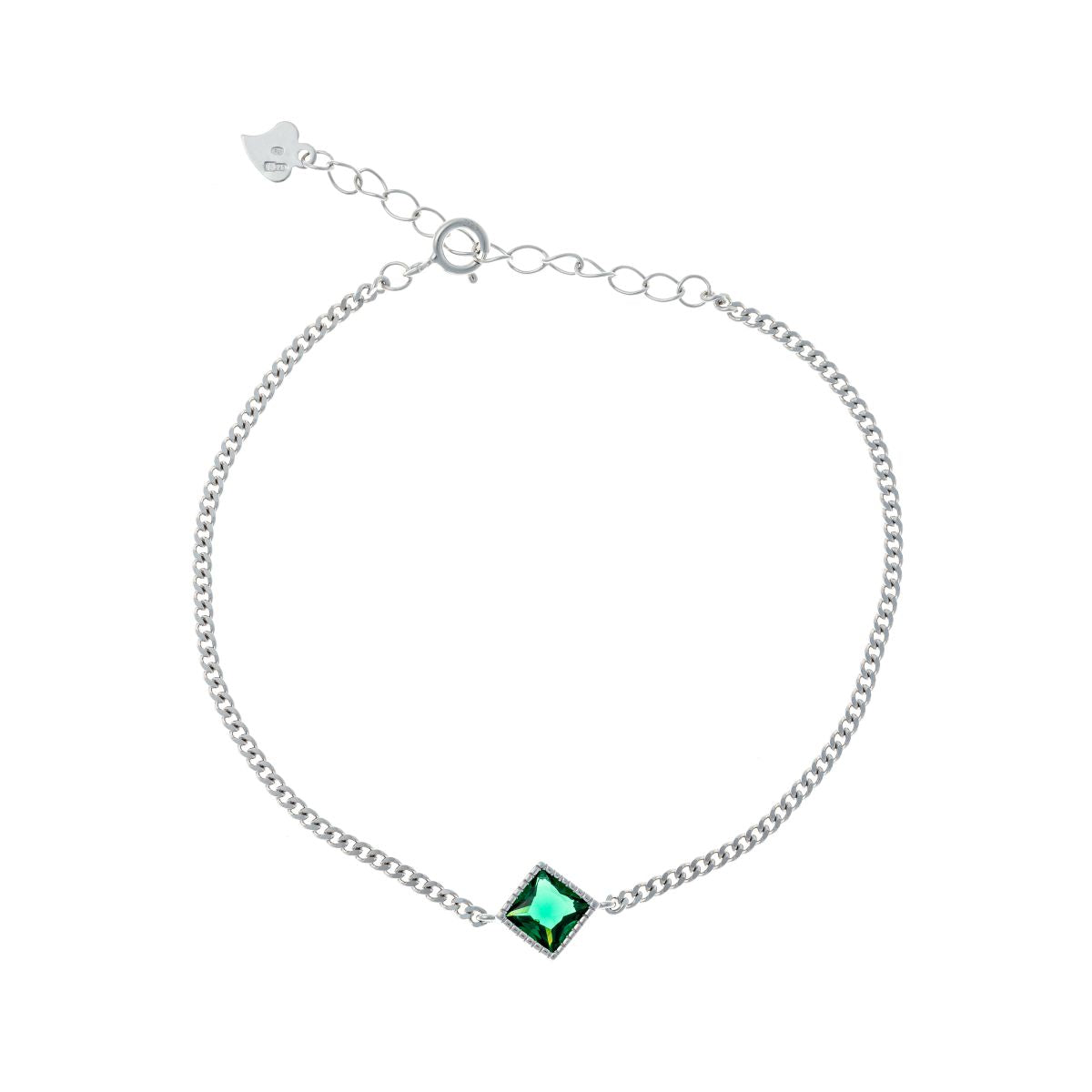 Sterling Silver Emerald CZ Bracelet